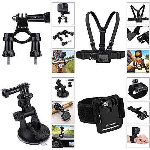 アクセサリー 53pcsセット Gopro 互換パーツ セット PULUZ Gopro Hero 5/Hero 4 Hero 3+ Hero 3 Hero 2 SJCAM (迷彩)