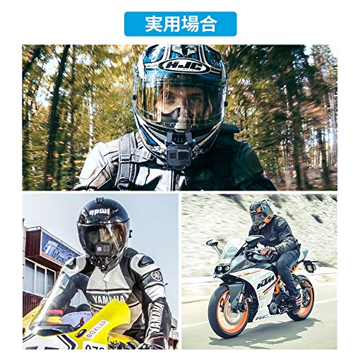 TELESIN ヘルメットマウント アクションカメラ アクセサリー モトクロス バイク フルフェイス チンガード POV撮影 DJI OSMO Action/Gopro Hero7/6/5/4/3/2,Xiaomi Yi,SJCAMなどのスポーツカメラに対応 (Jフックバックル付き)