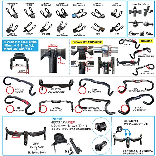 REC-MOUNTS(レックマウント) T11 汎用 コンボマウント 両持ちナロータイプ(下部アダプター付き) Garmin/GIANT/bryton/Xplova ソケット部対応[T T11-Narrow19+GP