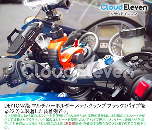 Cloud Eleven 自転車・オートバイ ハンドルバー マウントシステム GoPro・SJCAM・（1/4ネジ）各種デジタルカメラ用 [三脚ベース ・蝶ネジ・調整用ゴム・保証書付属]