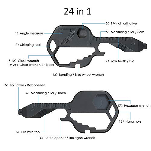 マルチツールペンチ 工具セット 24 in 1 超軽量 多機能ツール ドライバー 六角 レンチ 栓抜き ドリルドライブ カットワイヤーツール 角度測定 ボックスオープナー ストリッピング クローズレンチ ルーラー