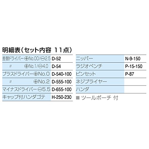 ホーザン(HOZAN) 工具セット 入組11点 ハンダゴテ230Ｖ 工場、学校、研究所の備品や家庭でのDIY、車載工具、防災用に S-305-230