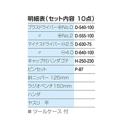 ホーザン(HOZAN) 工具セット 入組10点 ハンダゴテ230Ｖ 備品や家庭でのDIY、車載工具、防災用に S-34-230