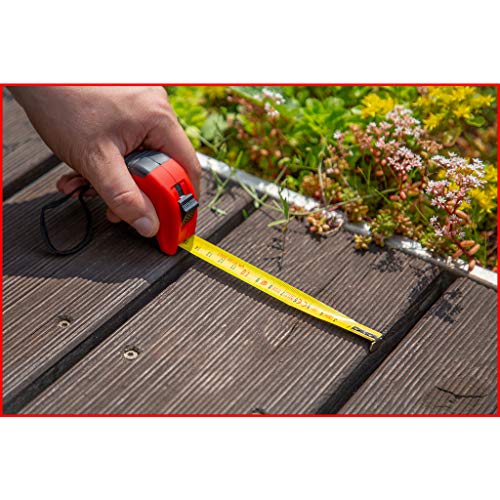 【Amazon.co.jp 限定】KS TOOLS ロック装置とベルトクリップ 黒 赤 5M 19ミリメートルとの巻尺 Tape measure with locking device and belt clip black red 5m 19mm 300.0114