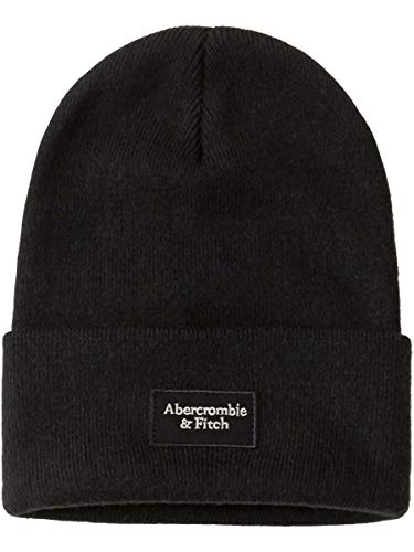 [Abercrombie & Fitch(アバクロンビーアンドフィッチ)] アバクロ メンズ ニット 帽子 ニット帽 帽子 ロゴ PATCH ブラック [並行輸入品]