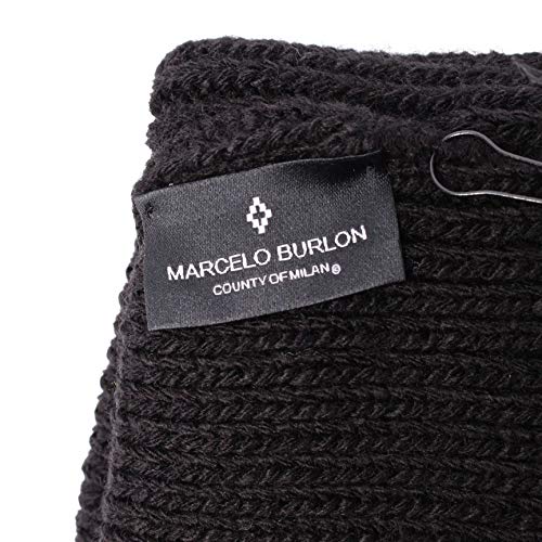 [MARCELO BURLON (マルセロバーロン) ] ニットキャップ 帽子 ビーニー ブラック Black メンズ COUNTY LOGO BEANIE COUNTY OF MILAN CMLC007F19B900751001 [並行輸入品]