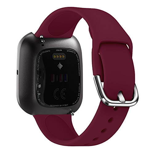 【3 PACK】VICARA for Fitbit Versa 2/Fitbit Versa バンド for Fitbit Versa2 交換用ベルト 柔らかい シリコン フィットビットVersa 2（ブラック/白い/ワインレッド）