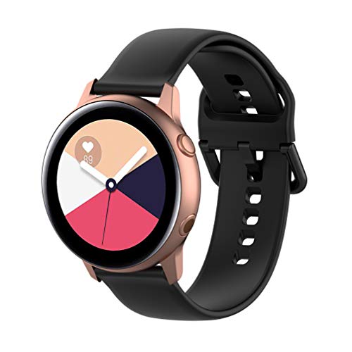 Comtax for Samsung Galaxy Watch Active R500 ベルト 柔らかいシリコン製交換バンド 2サイズ組合 対応 Samsung Galaxy Watch Active R500 (ブラック)