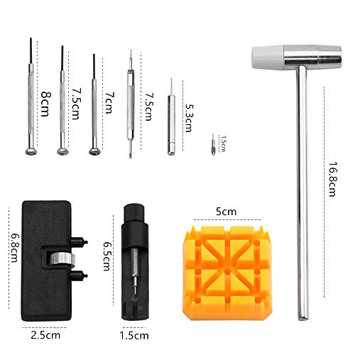 腕時計修理工具セット（15点セット） 時計修理ツール 腕時計工具 腕時計ベルト調整 サイズ調整 電池交換 ベルト調整 バンド 時計工具 ミニ精密ドライバ バネ棒外し
