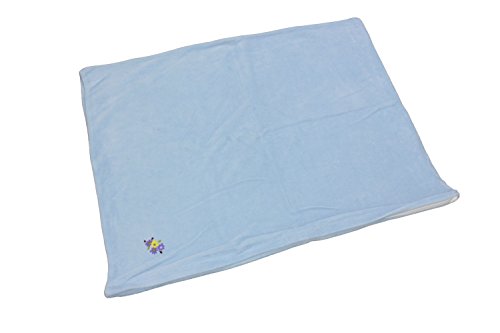 しなやかタッチ 綿マイヤー枕カバー ブルー 刺繍入り 45x62cm MO-2260-BL