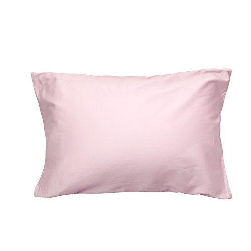 枕カバー 綿100％ サテン織り 300本高密度生地 選べる9色 4サイズ 防ダニ 封筒式 高級ホテル品質 (ピンク, 43x63cm)