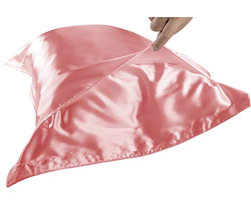 シルク枕カバー，ピロケース超長50×75CM，サテン封筒式2個，ピンク（枕は含まれていません）