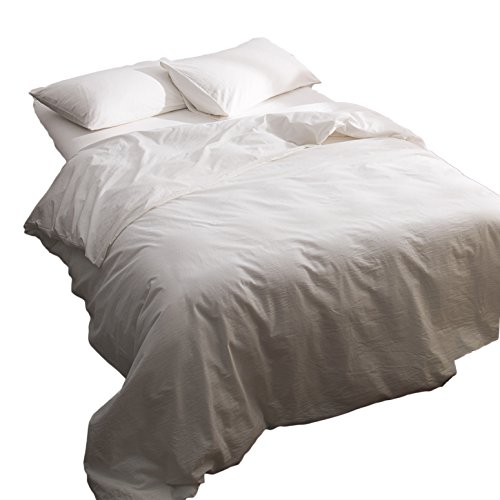 オーガニックコットン洗いざらしの綿100% 枕カバー2枚 （50x70㎝） ホワイト ピロケース