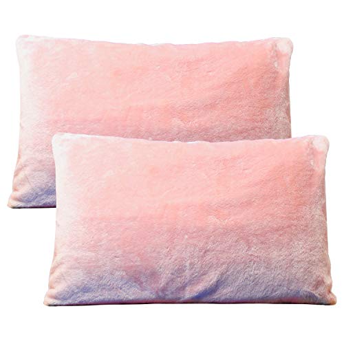 PIENILO 枕カバー 43 63 ピロケース ピンク 二枚セット 冬用 あったか 暖かい 43X63cm (ピンク, 43×63cm)