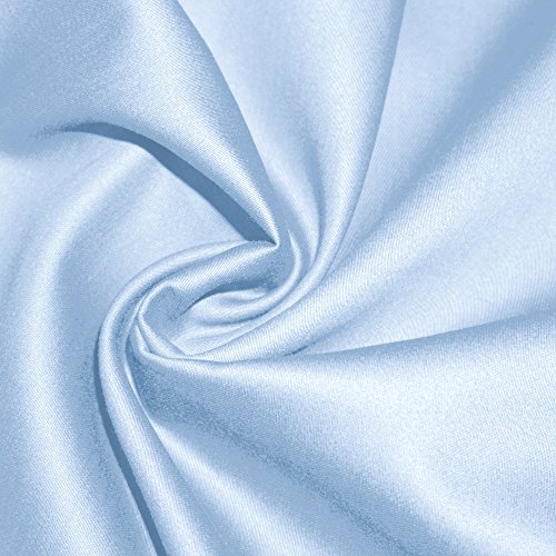 枕カバー 綿100％ サテン織り 300本高密度 (ライトブルー, 35x50cm)