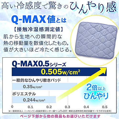 アイリスプラザ 枕カバー 2枚セット ひんやり接触冷感 抗菌防臭 丸洗い可能 心地よいサラふわ触感 枕パッド ブルー 幅約45×奥行約50㎝ QMAX0.5
