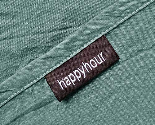 （happy hour）枕カバー2枚 洗いざらし 綿100％ 緑 50×70cm