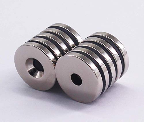 ZHW Neodymium Disc Countersunk Hole Magnets, Permanent Magnets,Thin Magnetic Discs – Craft, Science or DIY Magnets