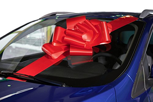 Kenley 23インチ大型赤マグネット式自動車用蝶リボン飾り。56インチのリボン紐付き。巨大なビックリ　大変な驚き　結婚式、誕生日、クリスマスプレゼント、特大のプレゼント用装飾。磁石、サクションカップ取り付け。