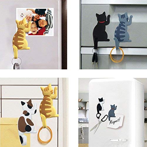IKENOKOIマグネットフック 冷蔵庫ステッカー 可愛い猫 壁飾り 小物掛け メモ/掲示板用(7匹セット)
