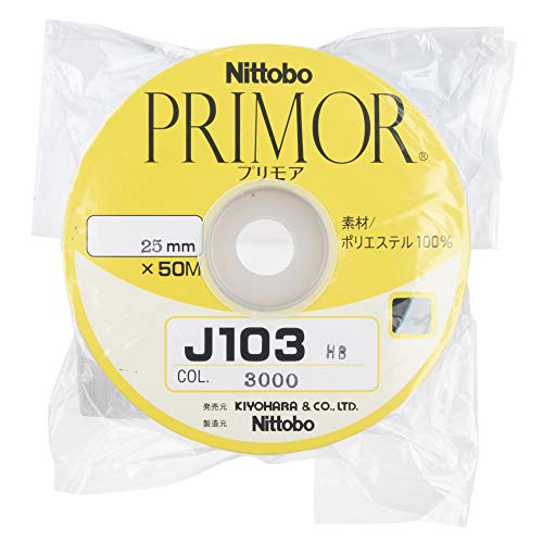 KIYOHARA J103HB ハーフバイアステープ 幅25mm×50m巻 #3000 黒 J103HB-25