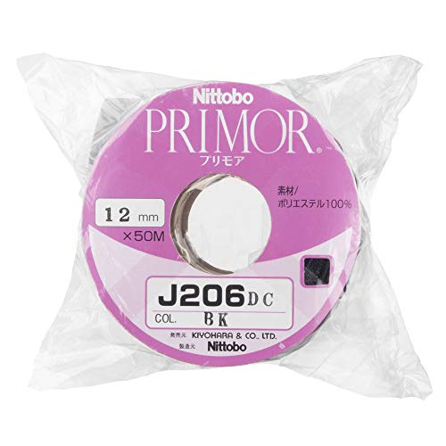 KIYOHARA J206DC 端打ちテープ 幅12mm×50m巻 BK 黒 J206DC-12