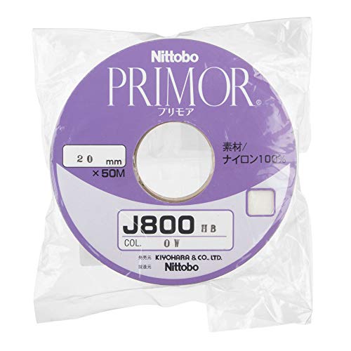 KIYOHARA J800HB ハーフバイアステープ 幅20mm×50m巻 OW オフホワイト J800HB-20