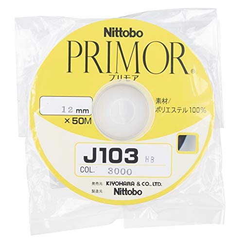 KIYOHARA J103HB ハーフバイアステープ 幅12mm×50m巻 #3000 黒 J103HB-12