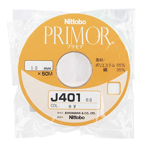 KIYOHARA J401 6度バイアステープ 幅12mm×50m巻 OW オフホワイト J401-12