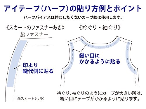 アサヒ アイテープ 伸び止めテープ 衣料用 片面アイロン接着 ハーフ 幅12mm×25m巻 白