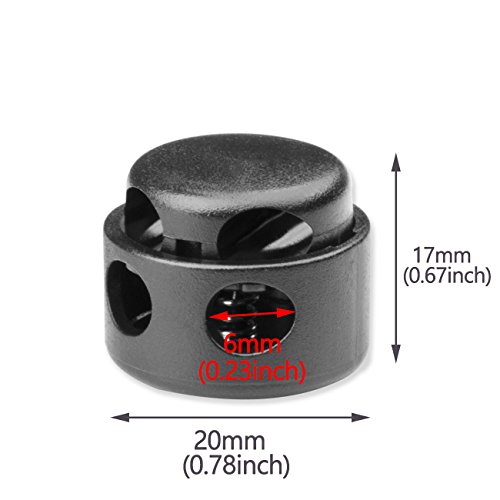 DYZD 二つ穴コードロックストッパー プラスチックスプリングストッパー 穴経6mm 10個入り