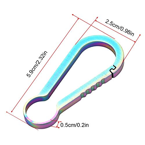 チタン キーチェーン クリップ ミニ アルミ D型 ロッキングカラビナクリップ ヘビーデューティ キーリング バックル アウトドア バックパック ハイキング 旅行用 3色