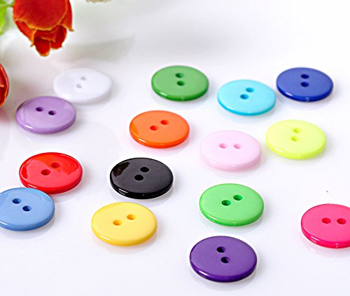 【90個セット】 カラフル 大きい ボタン 釦 15色各6個