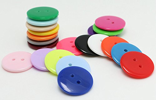 【90個セット】 カラフル 大きい ボタン 釦 15色各6個