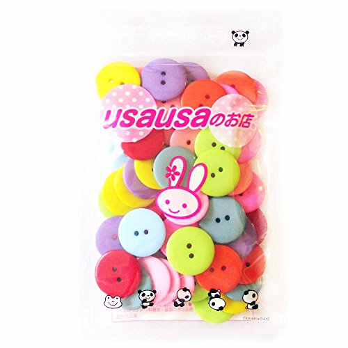 usausaのお店 カラフル大きいボタン 10色50個セット(22.5mm)(005)