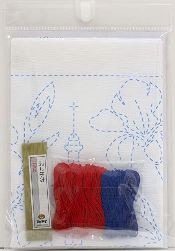 TULIP 手縫いの花ふきんキット SASHIKO WORLD 白 France エッフェル塔とアイリス KSW-017