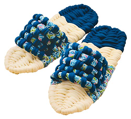 タカギ繊維 Panami 手芸キット 布ぞうり やんわりスリッパ クリーム×青 YW-52