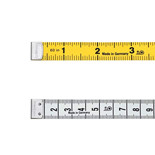 Jurebecia メジャー 1.5m テープメジャー 裁縫 150cm/60inch 両面目盛 2色目盛 腰囲測定 裁縫用 F01