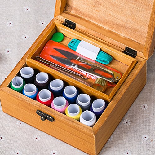 WINOMO 裁縫箱 ソーイング セット 縫製アクセサリー 30個セット 裁縫ツール 木製ボックス