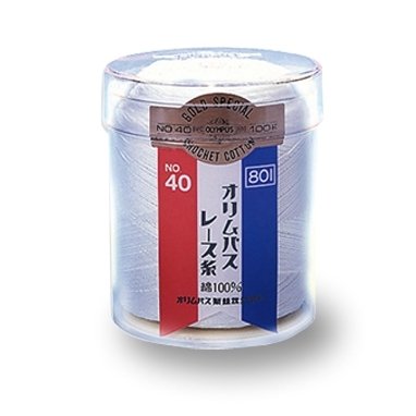 オリンパス製 編物糸　金票40番レース糸（白)100ｇ×6玉セット※