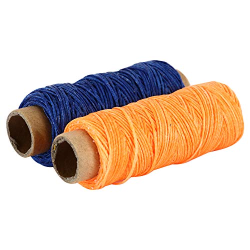 蝋引き糸 ロウ引き糸 ワックスコード 手縫い 手芸 紐 DIY レザークラフト糸 直径1mm 18個セット 各50m