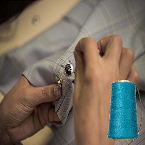 ミシン糸 手縫い系 ソーイング糸 ミシン縫い糸 縫い糸 裁縫糸 3000ヤード/ボビン 40/2 (ピーコックブルー)