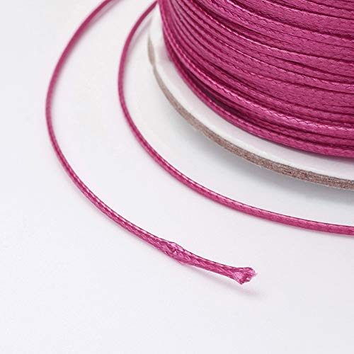 UNICRAFTABLE 約185ヤード/巻き 0.5mm直径 1巻き/セット ワックスポリエステルコード ビーズコード ミディアムバイオレットレッド 蝋引き ロウ引き糸 手縫い 手芸 紐 糸 DIY レザークラフト