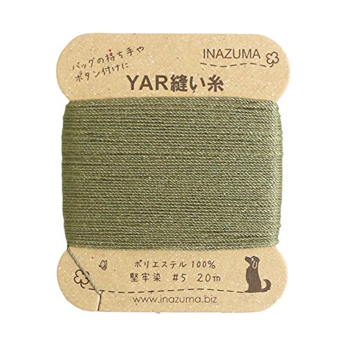 INAZUMA イナズマ YAR縫い糸 5番手 20m巻 #113 カーキ YAR5-113