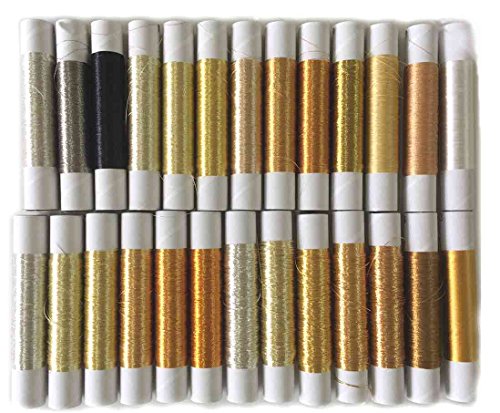 24色金糸セット+2色（とじ糸）。日本刺繍等に！よく使う1掛1.5掛2.5掛4掛とじ糸！