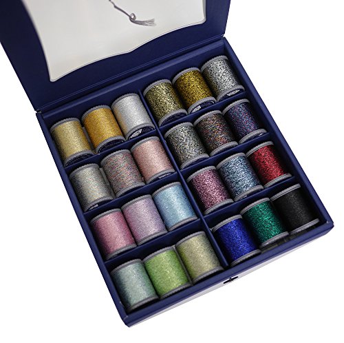 FUJIX フジックス スパークルラメ 紙箱セット 3本合 150m 24色 ミシン糸 手縫い糸
