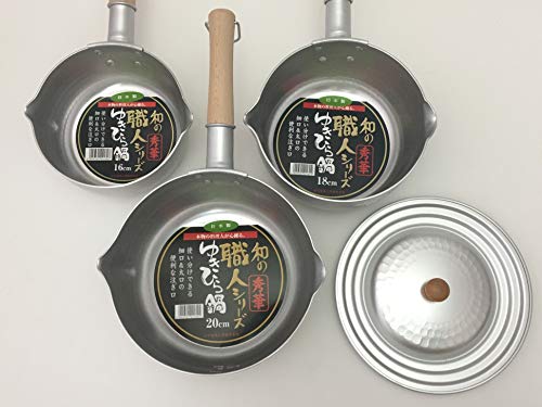 谷口金属 日本製 和の職人 秀華ゆきひら鍋用兼用蓋 シルバー 16cm 18cm 20cm兼用 軽くて使い易いアルミニウム製