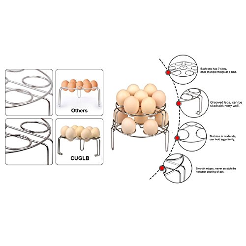 卵蒸し器ラック、インスタントポットアクセサリー用CUGLB食品グレード積み重ね可能野菜蒸しホルダー圧力鍋