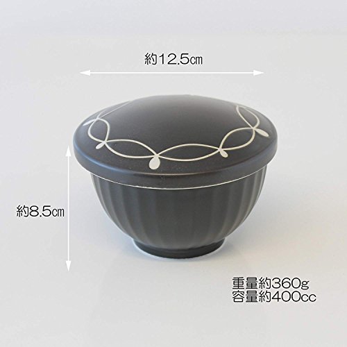 CtoC JAPAN Select 一人暮らし 食器 おひつ レンジ対応 一膳 ループ 黒釉 ブラック φ 13cm xH 8.5cm 400cc 日本製