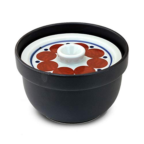 CtoC JAPAN Select 一人暮らし 食器 おひつ 土鍋 ご飯 (磁器製・丸紋) マルチ φ 17cm xH 11cm 1,100cc 1合 ~ 2合 日本製